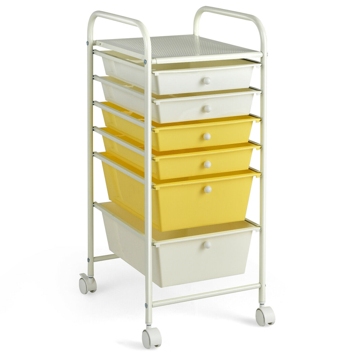 6 Drawers Rolling Storage Cart Organizer-Transparent Multicolor