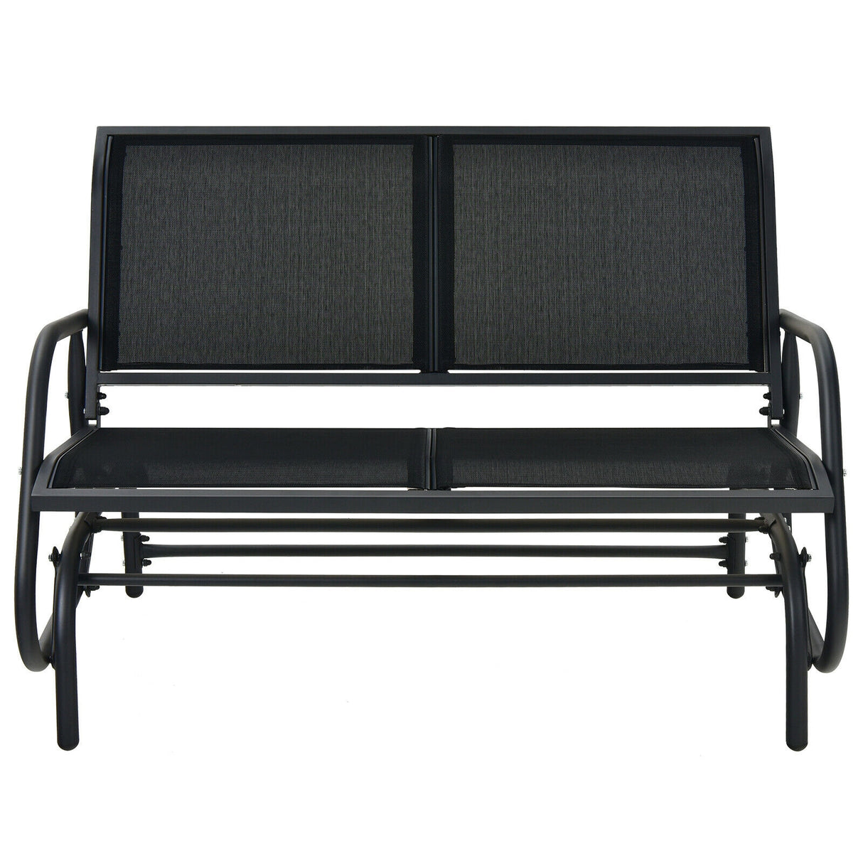 Swing Glider Chair 48 Inch Loveseat Rocker Lounge Backyard-Brown