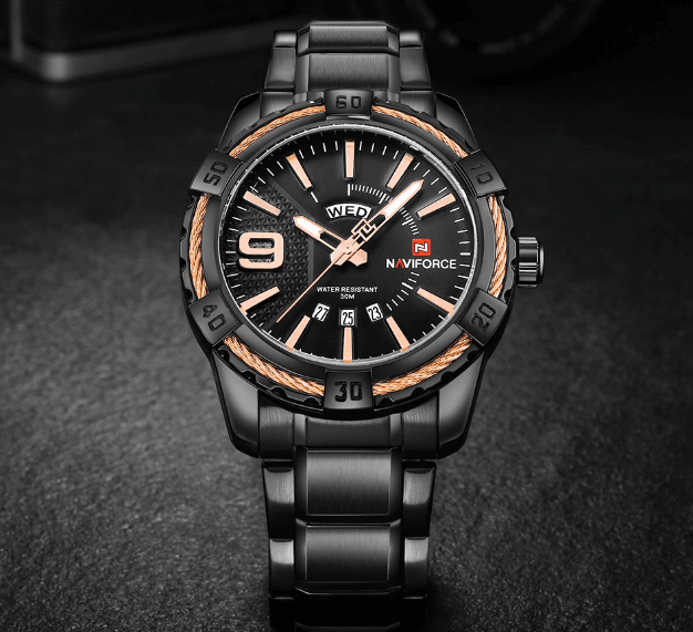 Men's Luxury Stainless steal Waterproof Watch With Day And Date Display Unique Design Perfect Gift In Modern Metal Men Wrist Watch Design