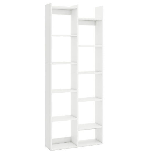 11-Tier Modern Book Organizer Bookcase with Anti-Tipping Kits-White