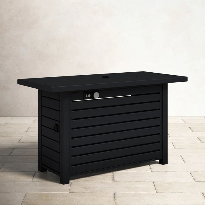 Outdoor Fire Pit Table & Lid - Black by Couch.com