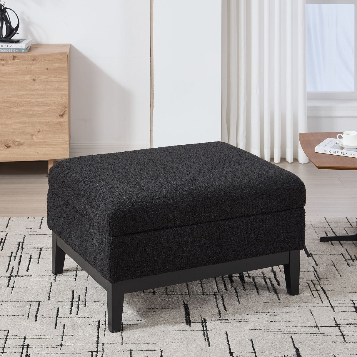 Upholstered Storage Ottoman With Reversible Lid Coffee Table With Rubberwood Legs by Couch.com