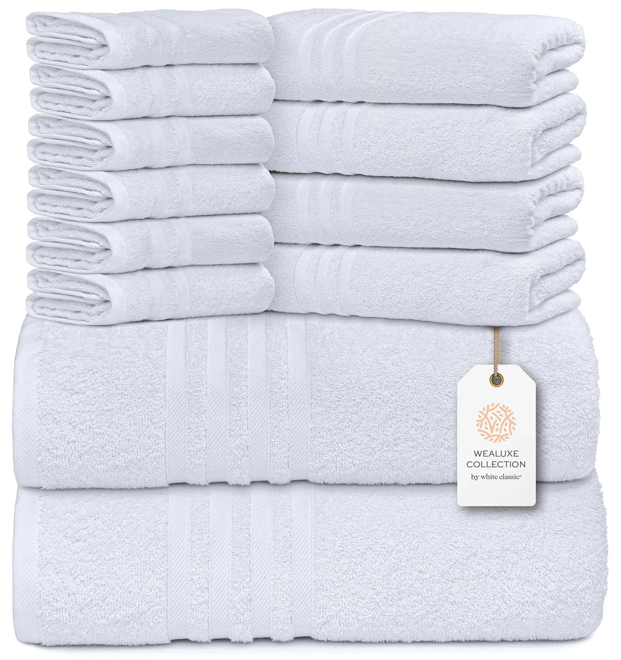 12 Pcs Bath Towel Set for Bathroom 100% Cotton Soft and Plush Highly Absorbent
