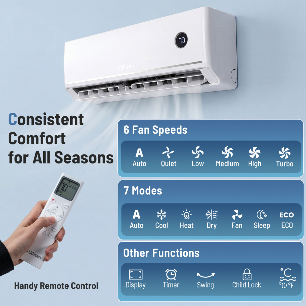 12000 BTU 18.1 SEER2 115V Mini Split Air Conditioner Works with Alexa
