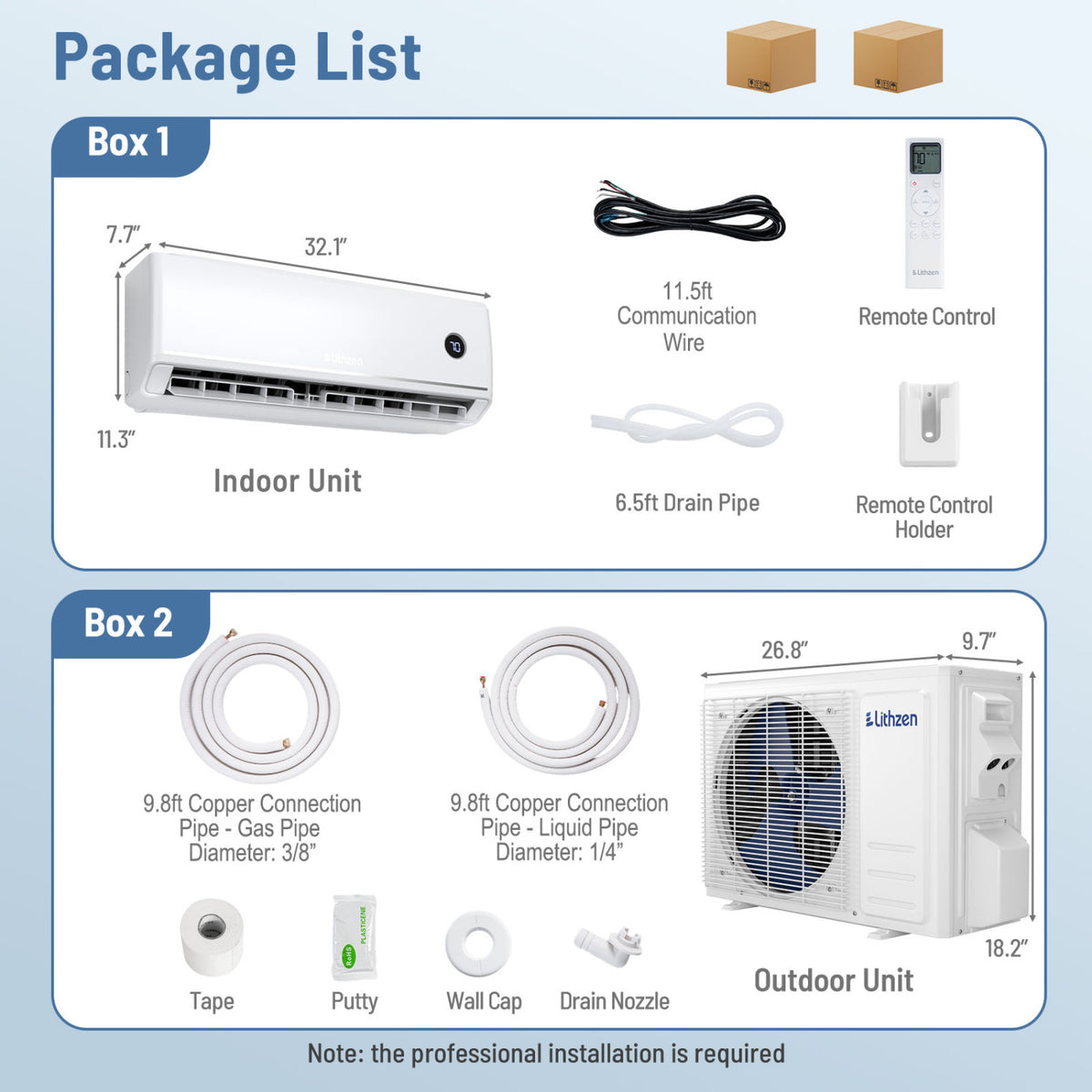 12000 BTU 18.1 SEER2 208/230V Mini Split Air Conditioner Works with Alexa