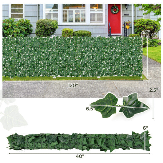 120 x 40 Inch Artificial Ivy Privacy Fence