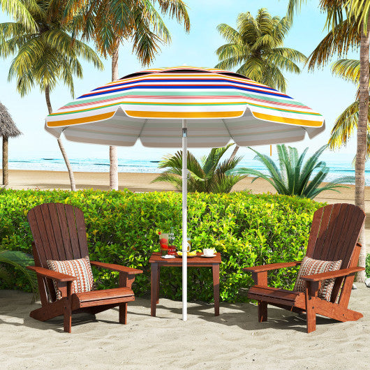 6.5 Feet Beach Umbrella with UPF50+ Sun Protection and Push Button Tilt-Colorful