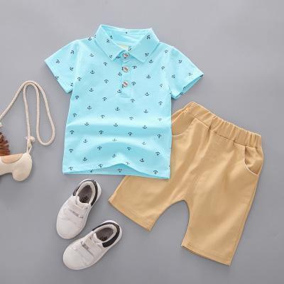 Modern Luxury Baby Boys T shirt And Shorts Anchor Printed Children's Clothing in Elegant Deisgn