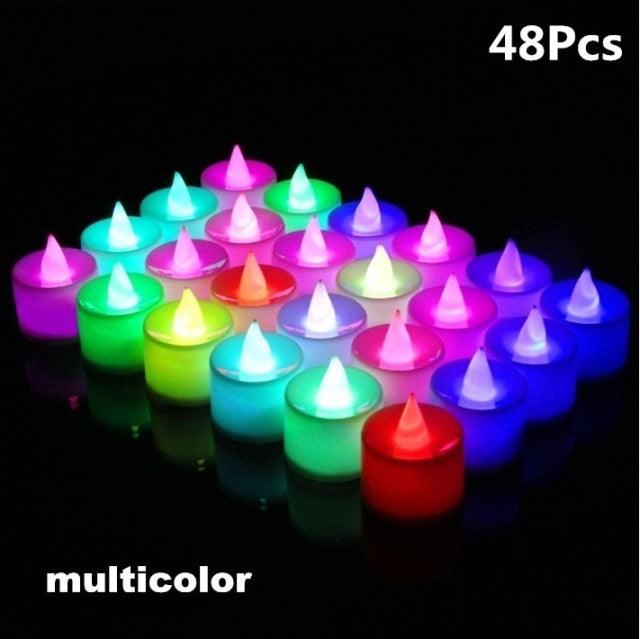 12/24/48pcs Flameless LED Tea light Tea Candles Wedding Light Romantic Candles Realistic Tea Lights Candles LED Tea light Candles Flickering Bright Tea lights Battery Operated Candles Flameless Candles Lights for Birthday Party Wedding Decorations