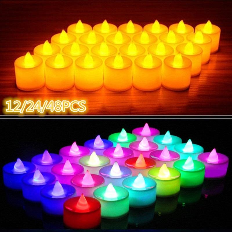 12/24/48pcs Flameless LED Tea light Tea Candles Wedding Light Romantic Candles Realistic Tea Lights Candles LED Tea light Candles Flickering Bright Tea lights Battery Operated Candles Flameless Candles Lights for Birthday Party Wedding Decorations