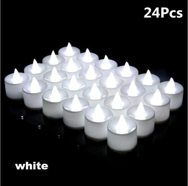 12/24/48pcs Flameless LED Tea light Tea Candles Wedding Light Romantic Candles Realistic Tea Lights Candles LED Tea light Candles Flickering Bright Tea lights Battery Operated Candles Flameless Candles Lights for Birthday Party Wedding Decorations