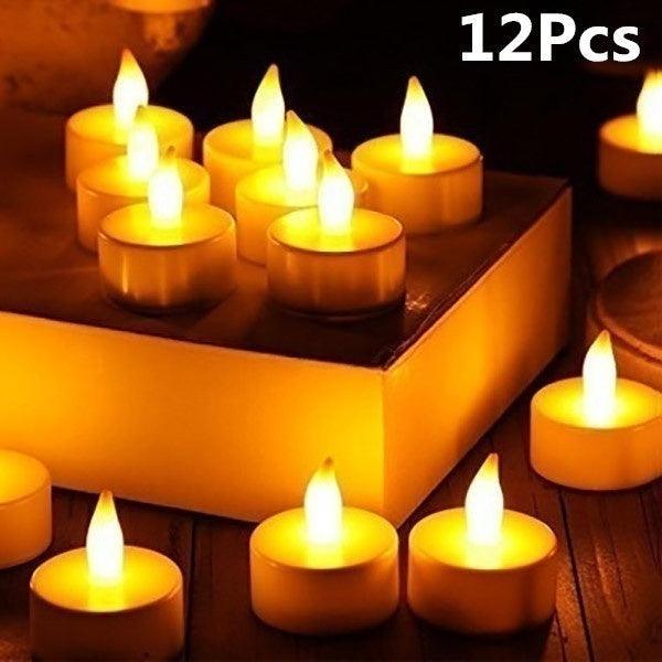 12/24/48pcs Flameless LED Tea light Tea Candles Wedding Light Romantic Candles Realistic Tea Lights Candles LED Tea light Candles Flickering Bright Tea lights Battery Operated Candles Flameless Candles Lights for Birthday Party Wedding Decorations