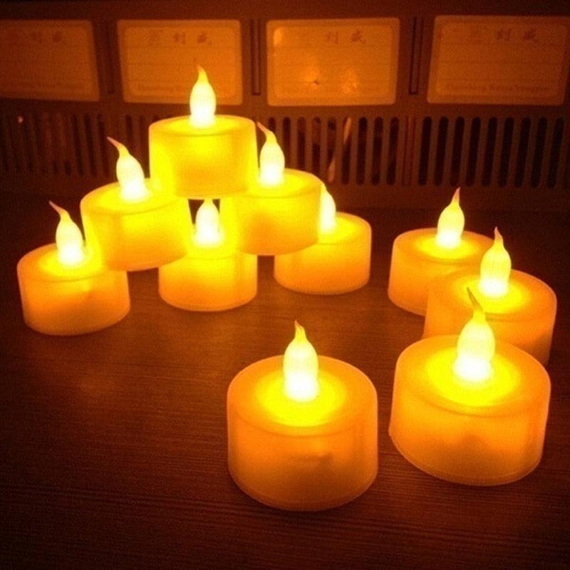 12/24/48pcs Flameless LED Tea light Tea Candles Wedding Light Romantic Candles Realistic Tea Lights Candles LED Tea light Candles Flickering Bright Tea lights Battery Operated Candles Flameless Candles Lights for Birthday Party Wedding Decorations