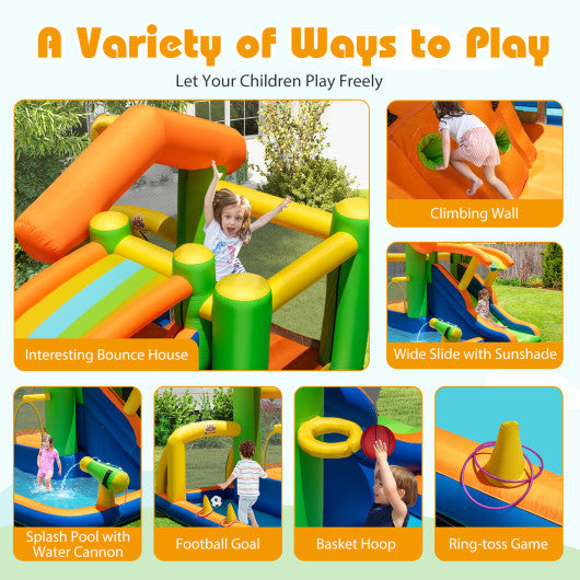 8-in-1 Inflatable Bounce House Water Park without Blower