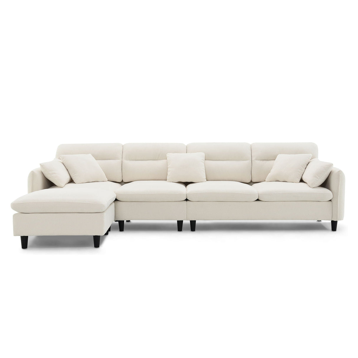 Modern Convertible Sectional Sofa L Shaped Reversible Couch Set With Free Pillows 5 Seat Cloud With Ottoman by Couch.com