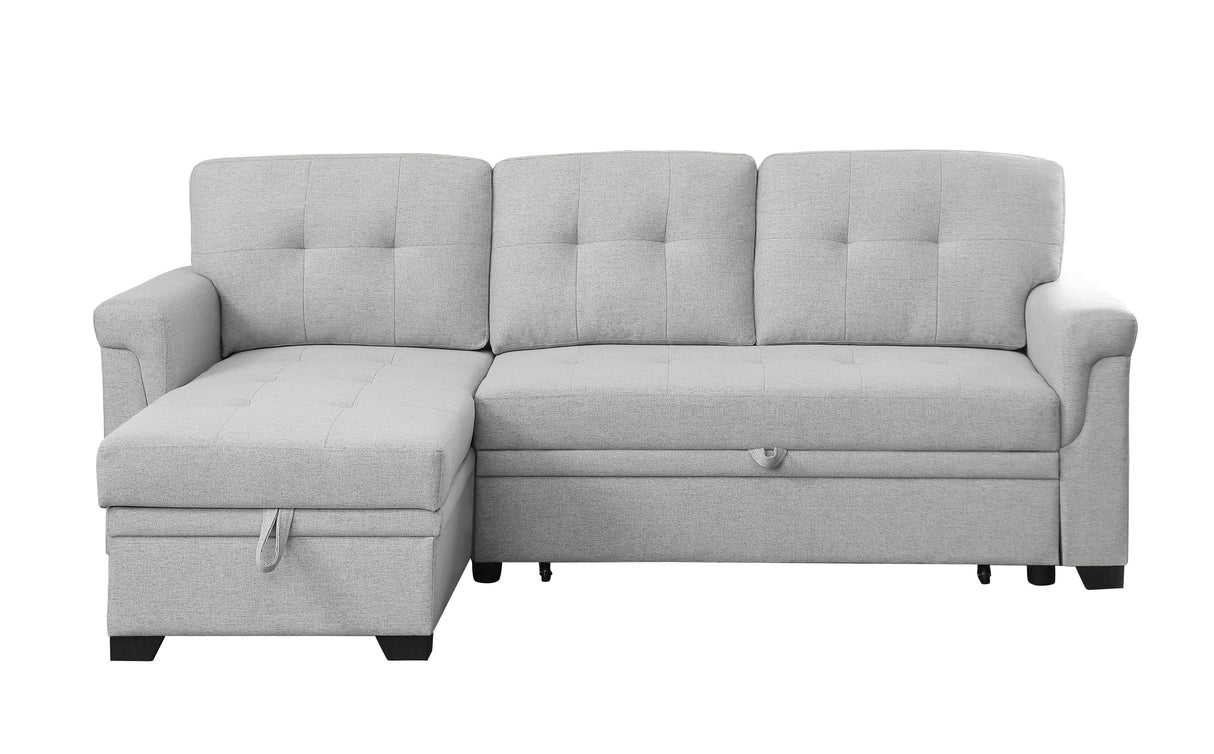 Lucca - Linen Reversible Sleeper Sectional Sofa With Storage Chaise by Couch.com