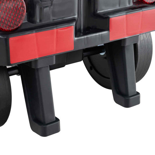 12V 2-Seater Ride on Toy with Train Whistle and Removable Chair-Red