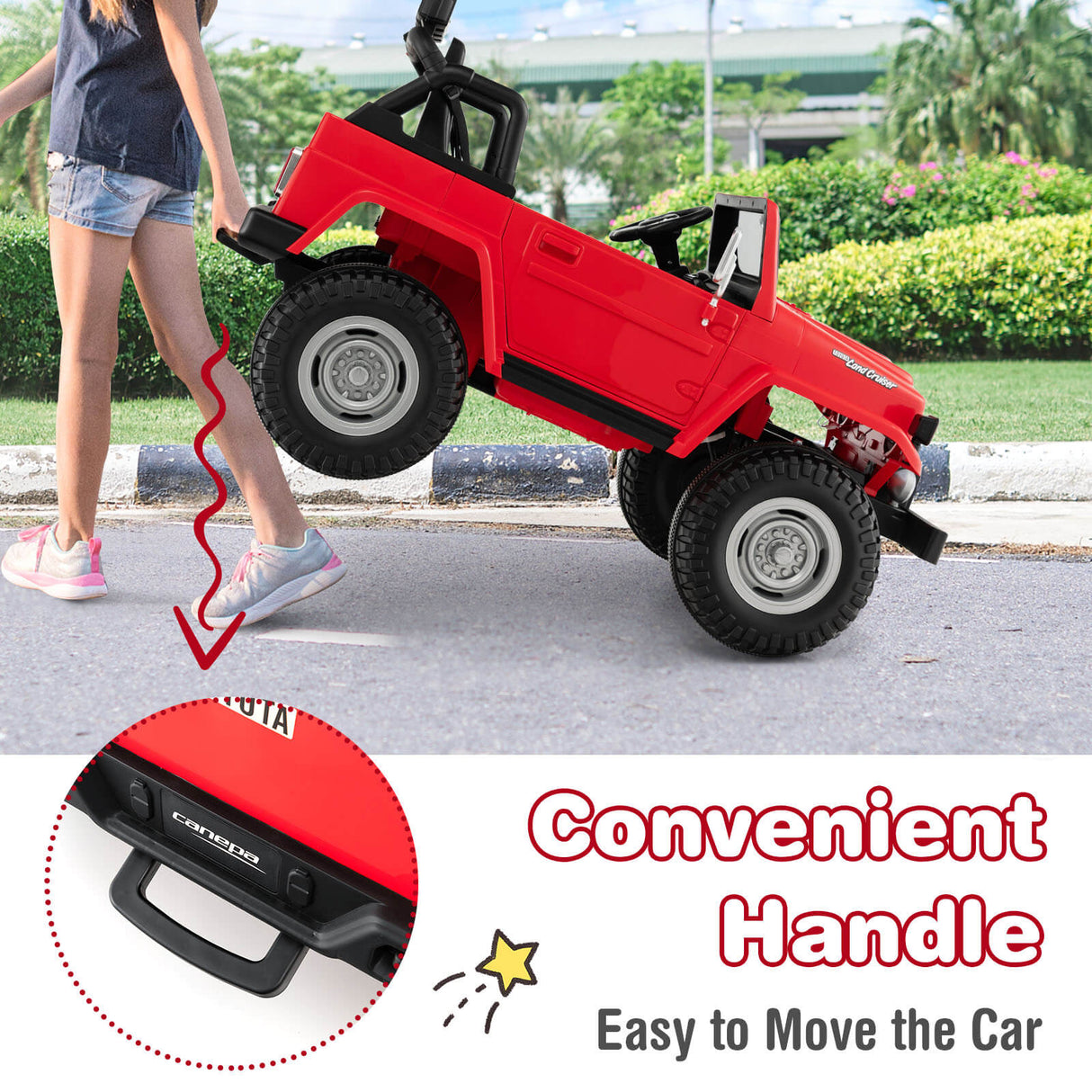 12V 2-Seat Licensed Kids Ride On Toyota FJ40 Car with 2.4G Remote Control-Black