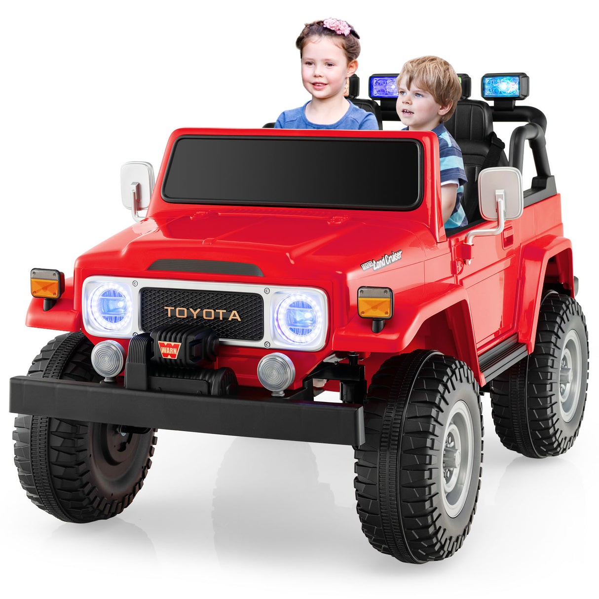 12V 2-Seat Licensed Kids Ride On Toyota FJ40 Car with 2.4G Remote Control-Black