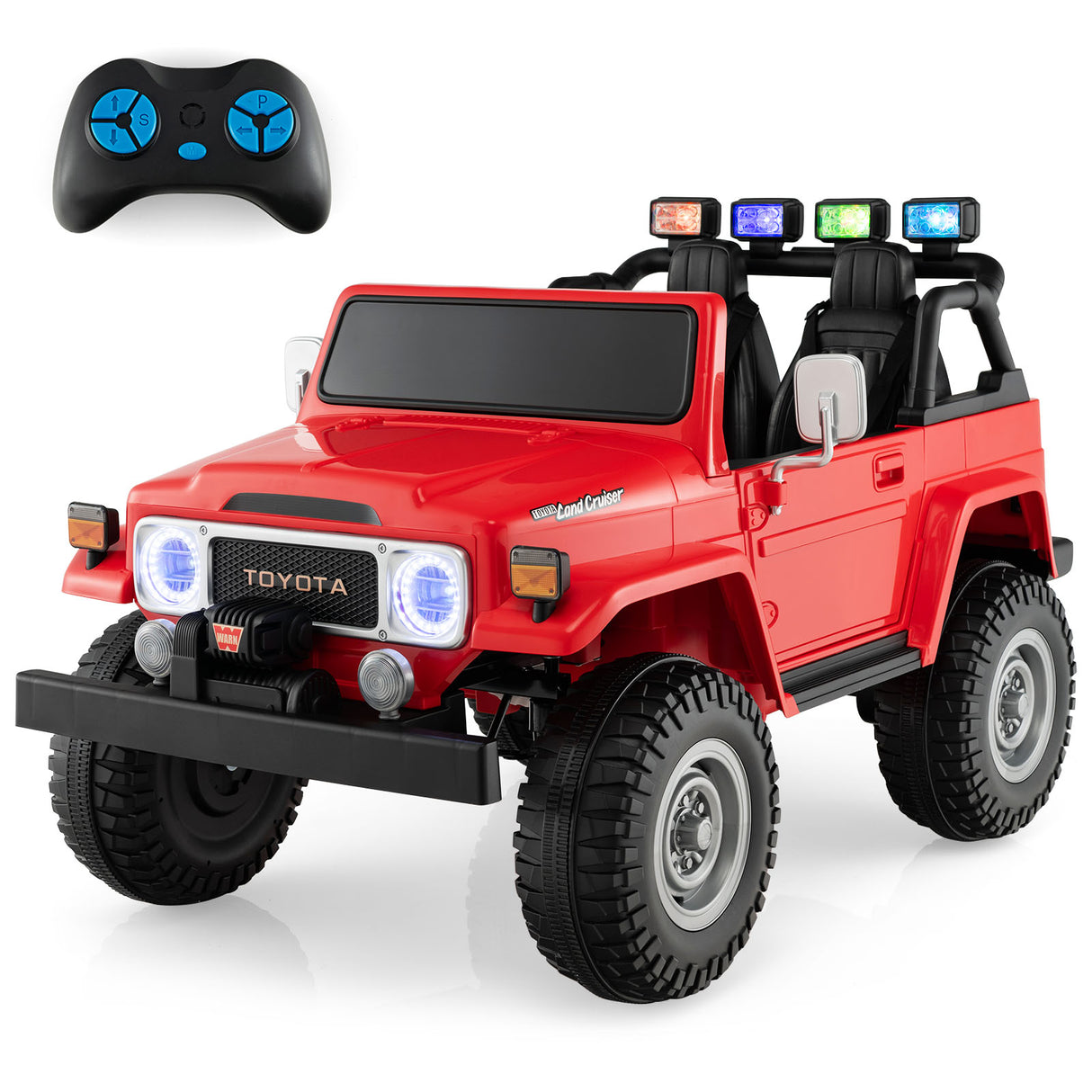 12V 2-Seat Licensed Kids Ride On Toyota FJ40 Car with 2.4G Remote Control-Black