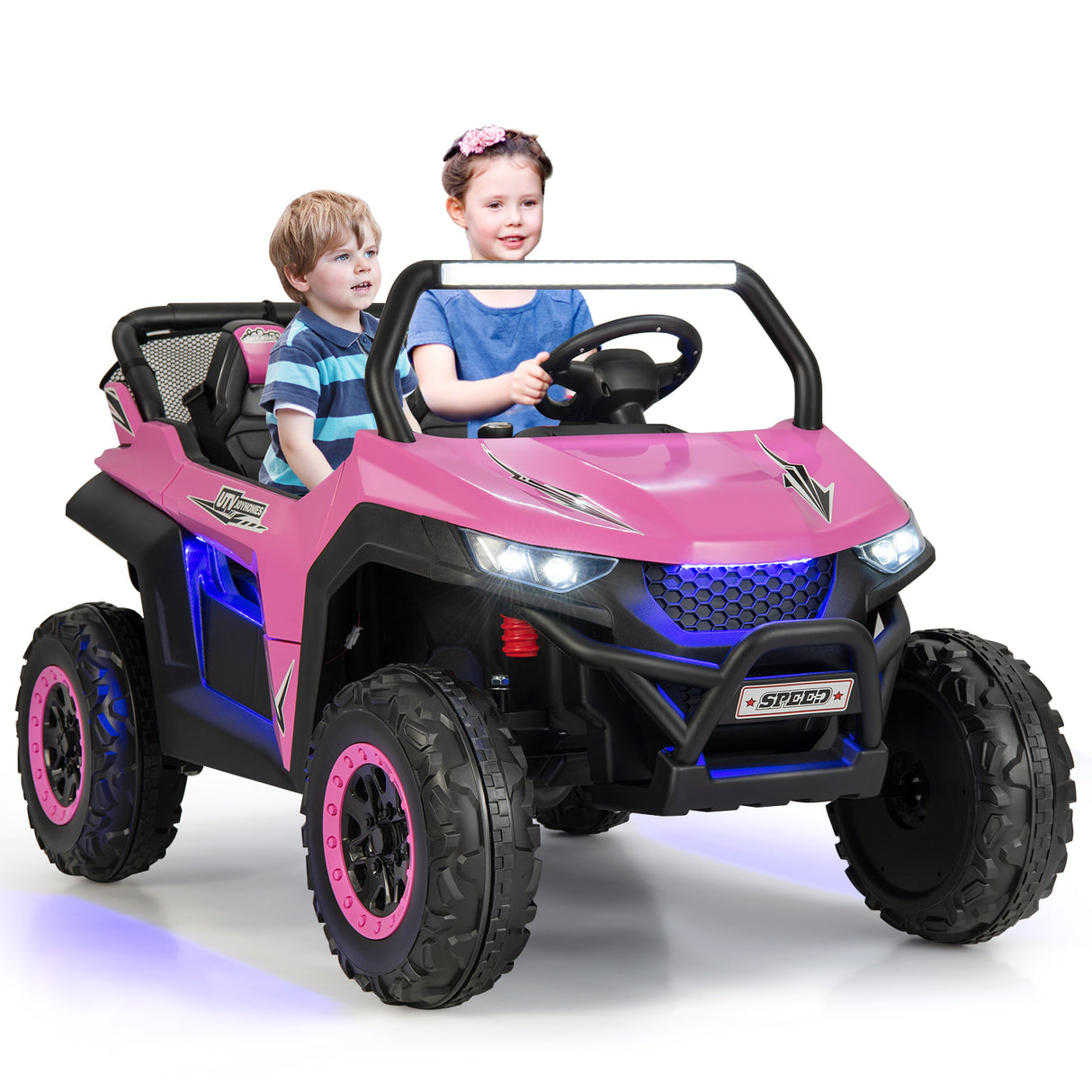 12V 2-Seater Kids Ride on UTV with Slow Start Function Music-Red