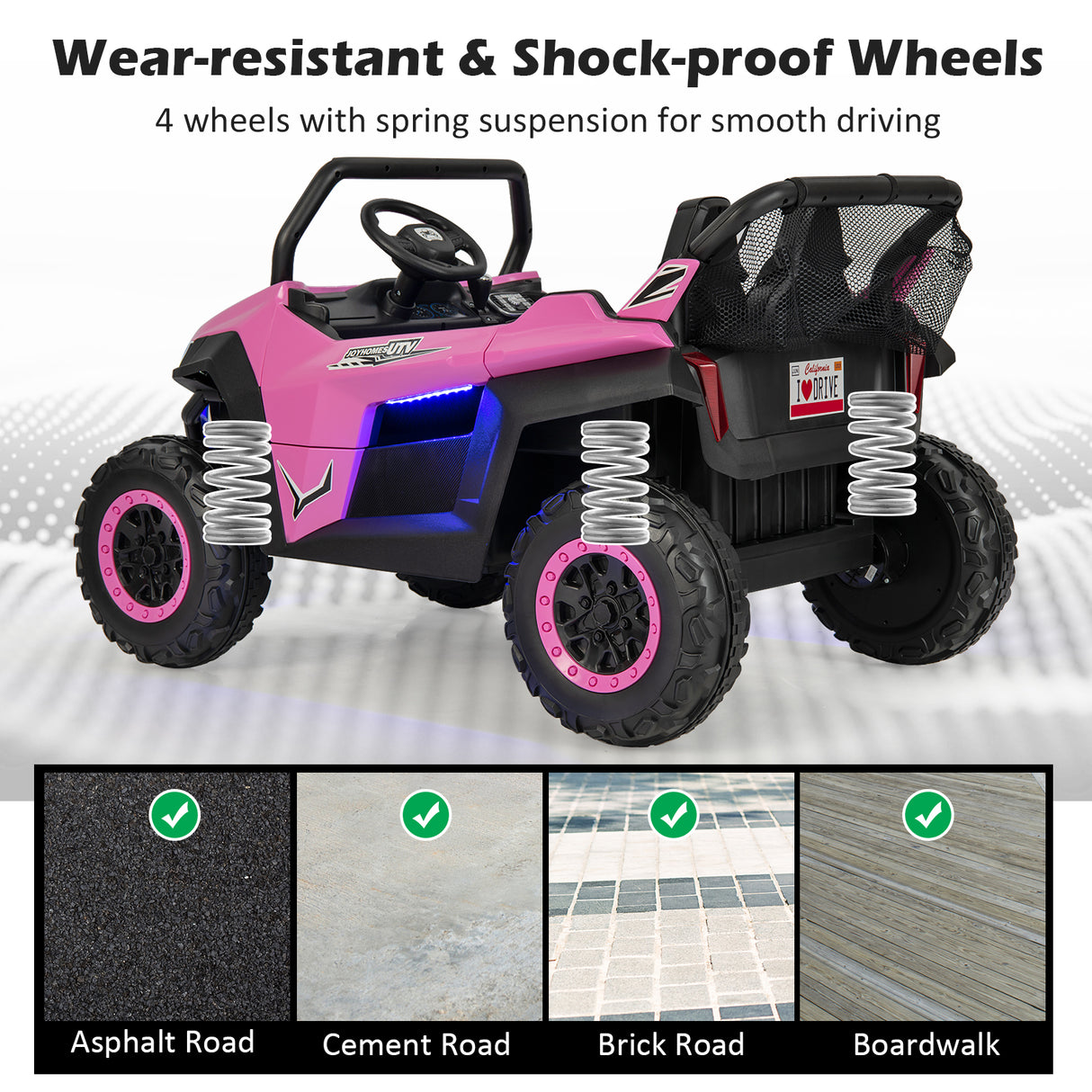 12V 2-Seater Kids Ride on UTV with Slow Start Function Music-Red