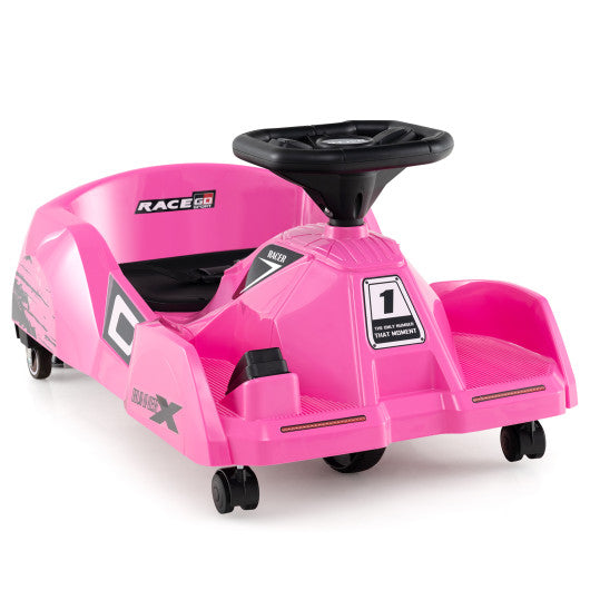 12V Electric Cleaning Go Kart with Detachable Mop and Remote Control-Pink