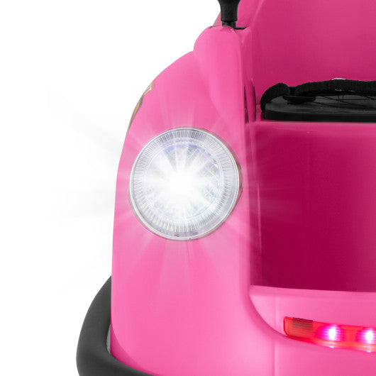 12V Electric Kids Ride on Bumper Car Battery Powered Bumping Car with Remote Control-Pink