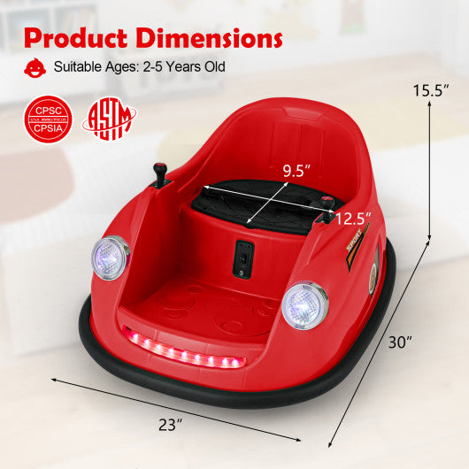 12V Electric Kids Ride on Bumper Car Battery Powered Bumping Car with Remote Control-Red