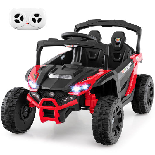 12V Kids Ride On Car UTV Electric Vehicle with LED Lights  Music and Horn-Red