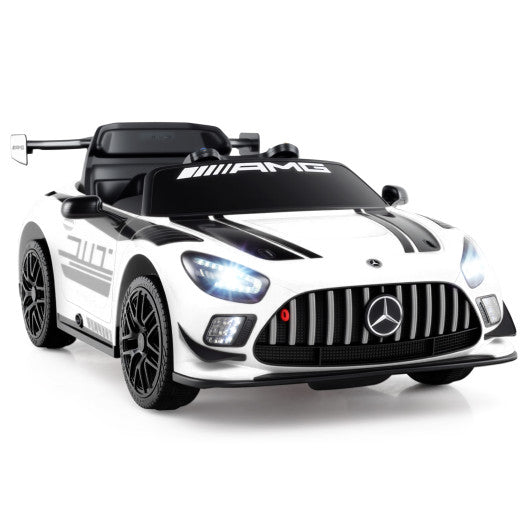 12V Kids Ride-On Car Mercedes-AMG GT3 Licensed with Adjustable Speed-White