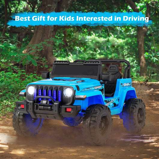 12V Kids Ride-on Jeep Car with 2.4 G Remote Control-Blue