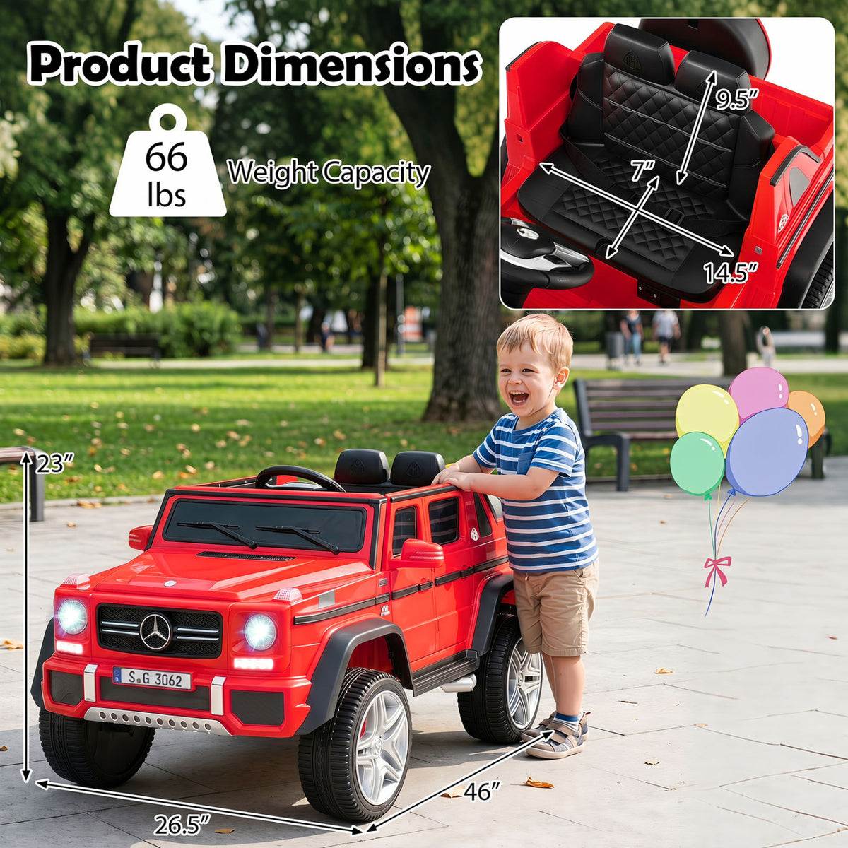 12V Licensed Mercedes-Benz Kids Ride-On Car-Red