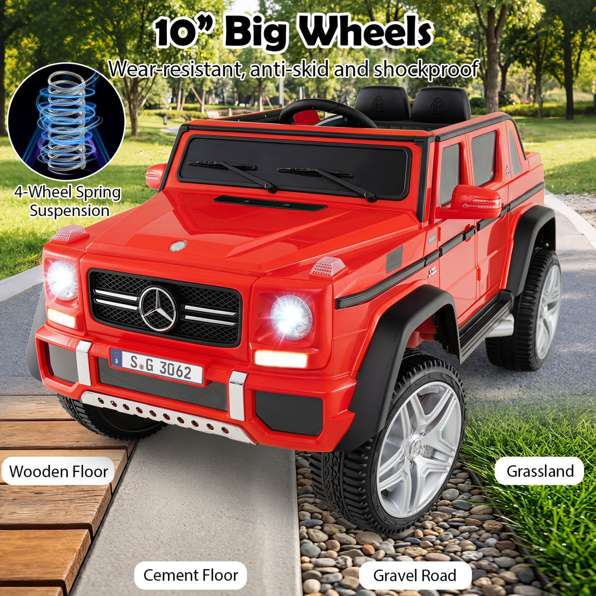 12V Licensed Mercedes-Benz Kids Ride-On Car-Red