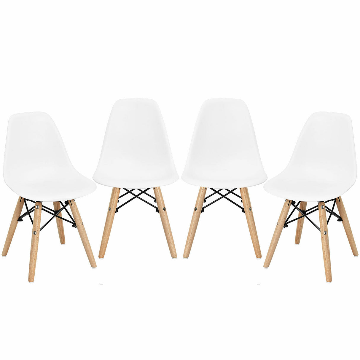 4 PCS Children Chair Set Medieval Style Dining Chairs with Wood Legs