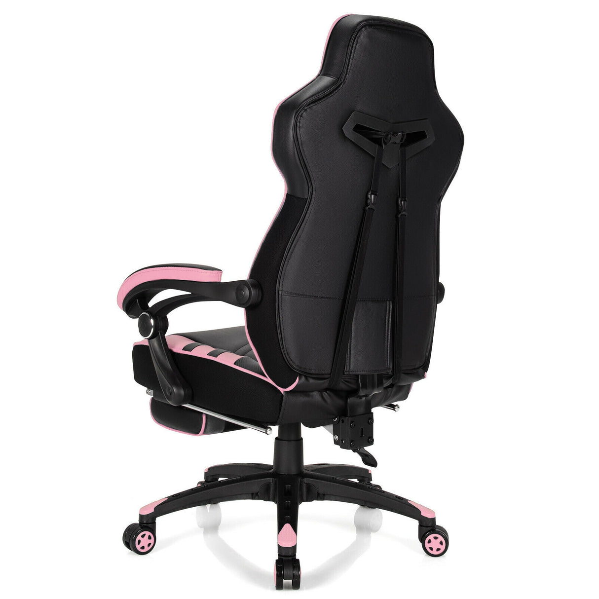 Adjustable Gaming Chair with Footrest for Home Office-Blue