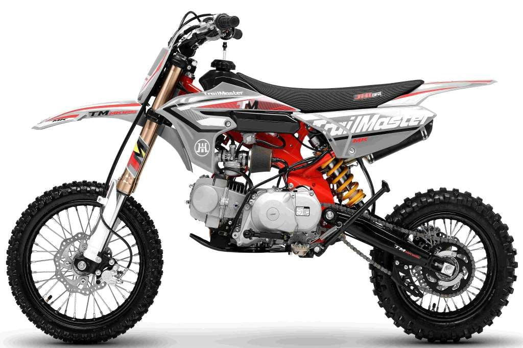 TrailMaster MK125S Pro Series Dirt Bike, 4-Speed Semi-Automatic, Electric Start, Dual Disc Brakes, (14/12) Wheels