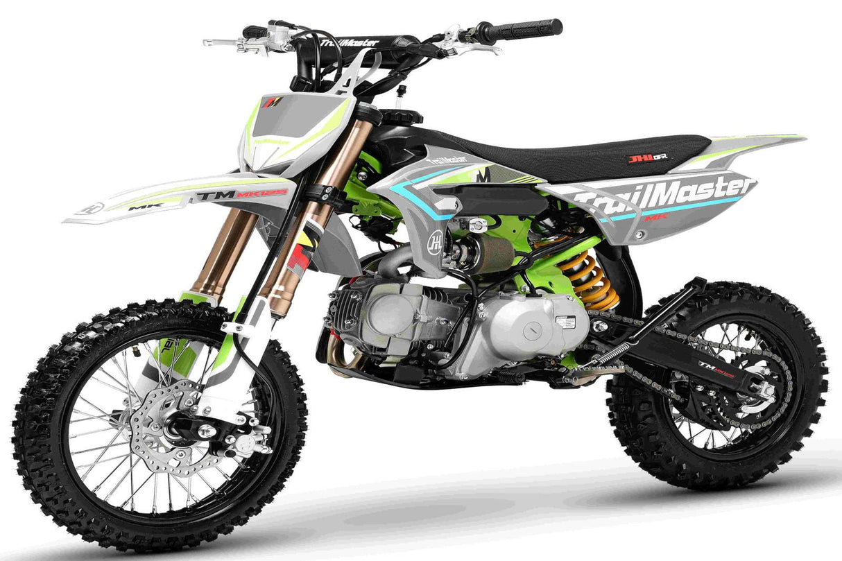 TrailMaster MK125 Dirt Bike 4-Speed Manual Dual Disc Brakes, Electric Start (14/12), Ages 12 and up