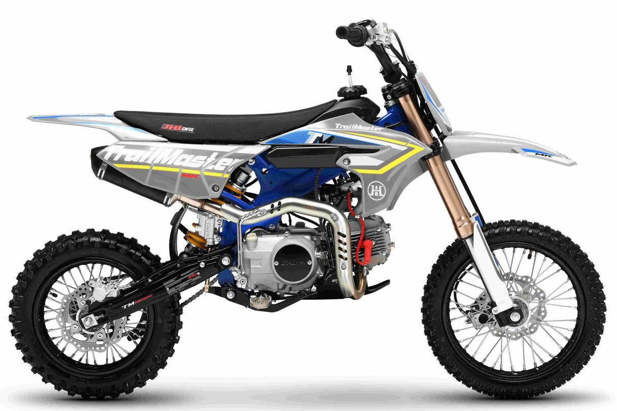 TrailMaster MK125S Pro Series Dirt Bike, 4-Speed Semi-Automatic, Electric Start, Dual Disc Brakes, (14/12) Wheels