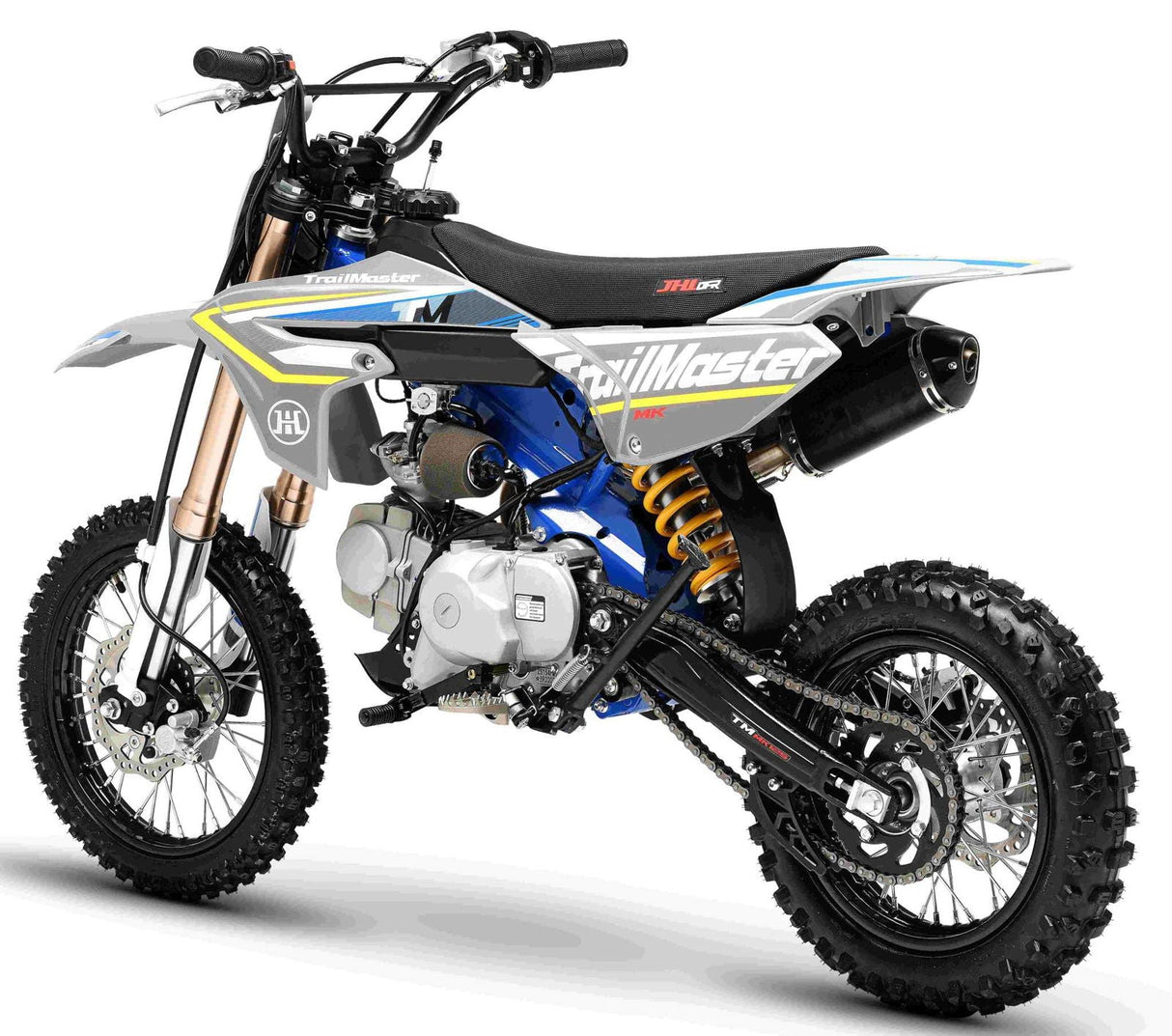 TrailMaster MK125S Pro Series Dirt Bike, 4-Speed Semi-Automatic, Electric Start, Dual Disc Brakes, (14/12) Wheels