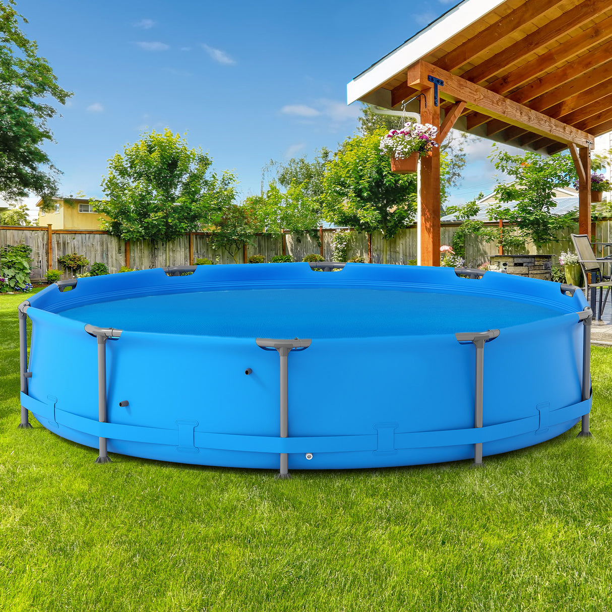 12 Feet Round Solar Pool Cover 12 Mil for In-Ground Above-Ground Swimming Pools