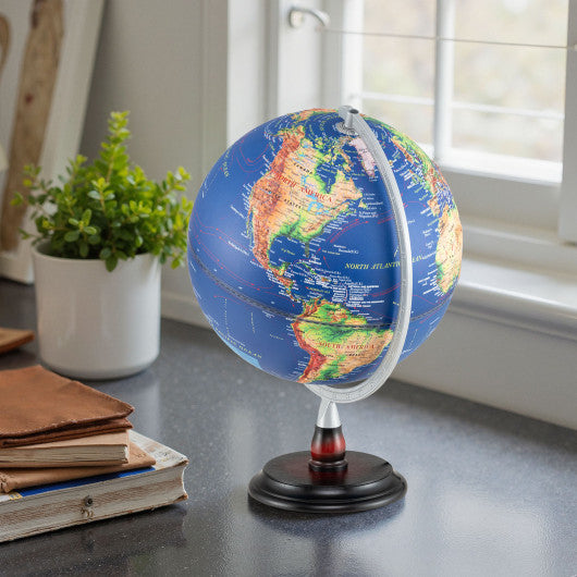 12 Inch Illuminated World Globe Antique Light up Globe Night Lamp-Navy