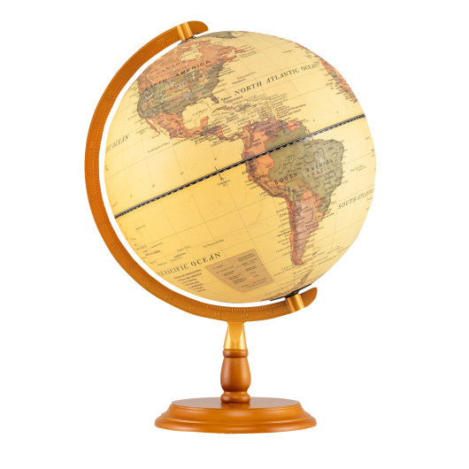12 Inch Illuminated World Globe Antique Light up Globe Night Lamp-Bronze