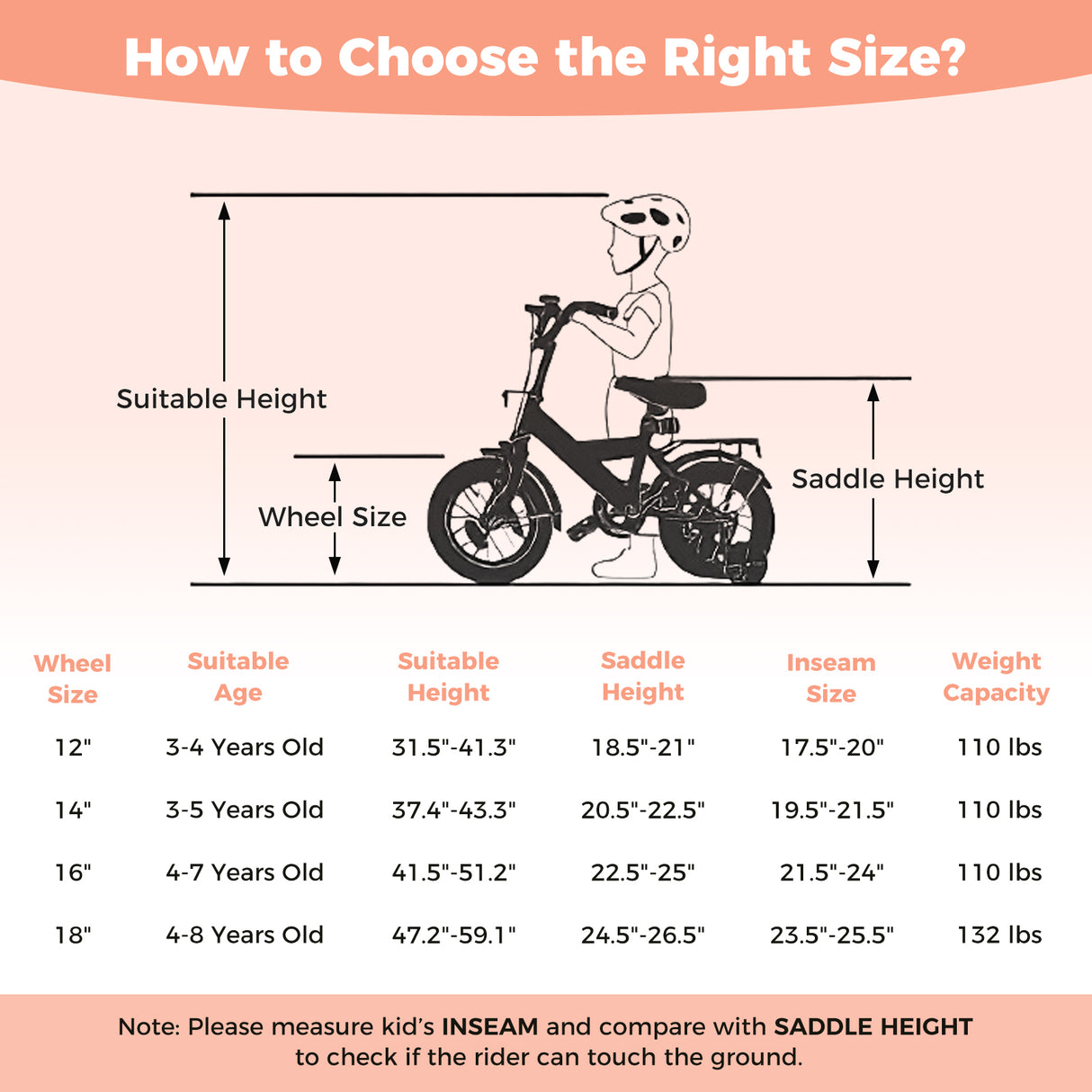12 Inch Kids Bike Adjustable for 3-8 Years Old Children Pink - Stars & Moon