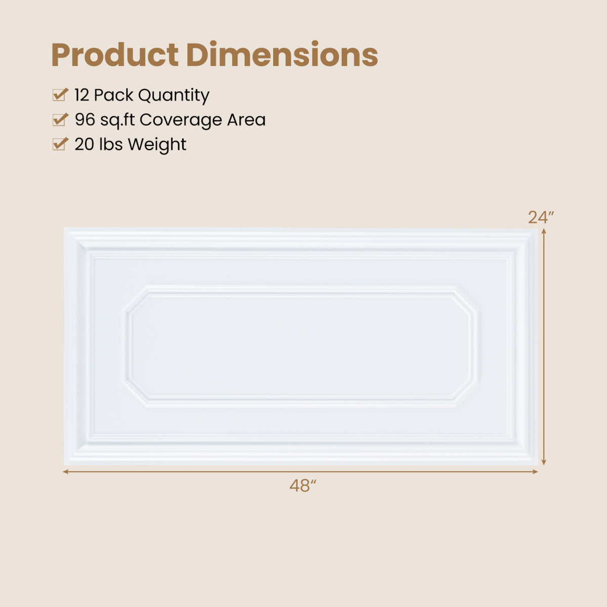 12 Pieces Ceiling Tiles Decorative PVC Ceiling Covering Panels