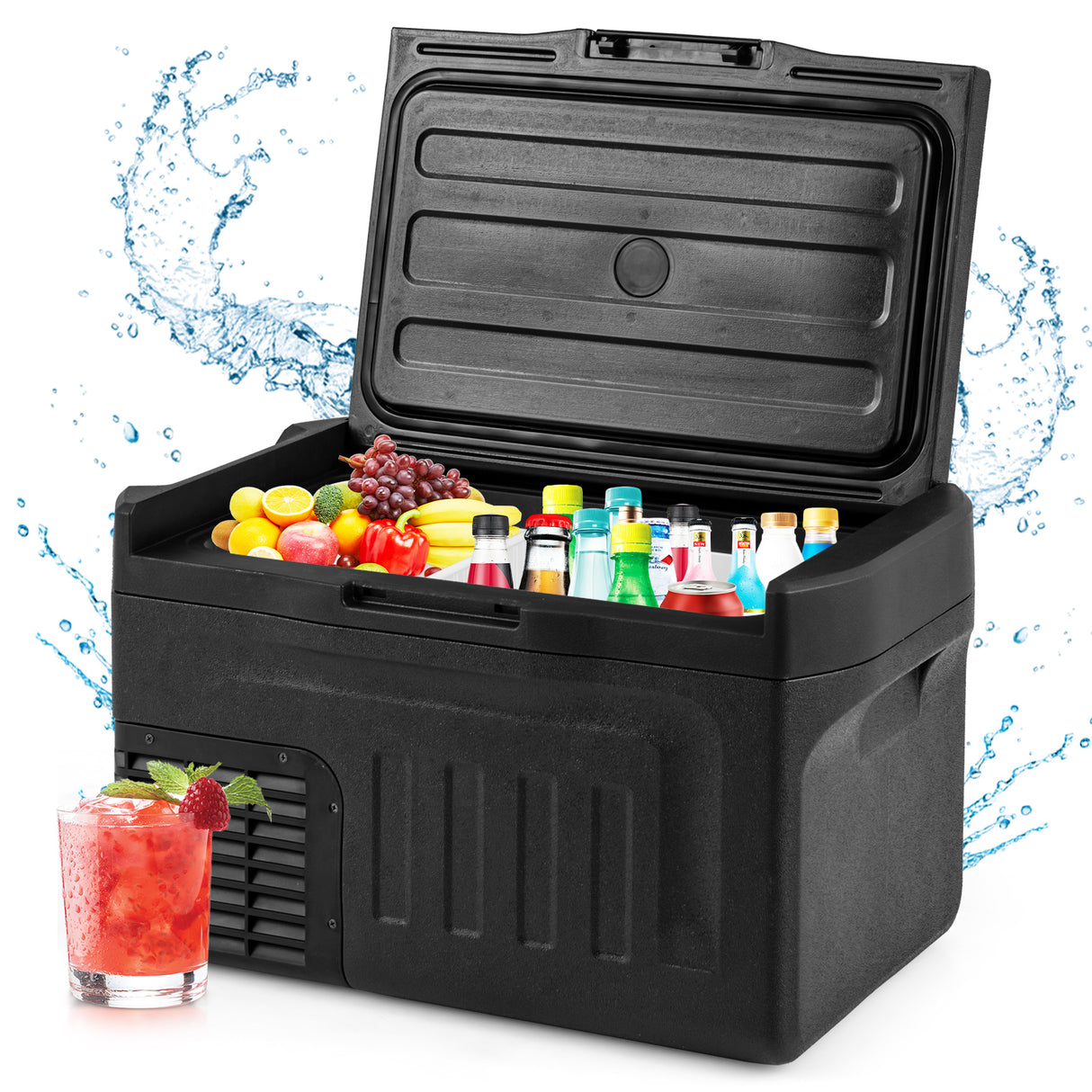 12V Car Refrigerator 23QT Portable with Touch Panel and Removable Divider-S
