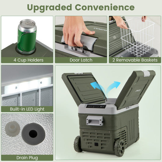 12 Volt Car Refrigerator Portable Car Fridge with Adjustable Range-35L