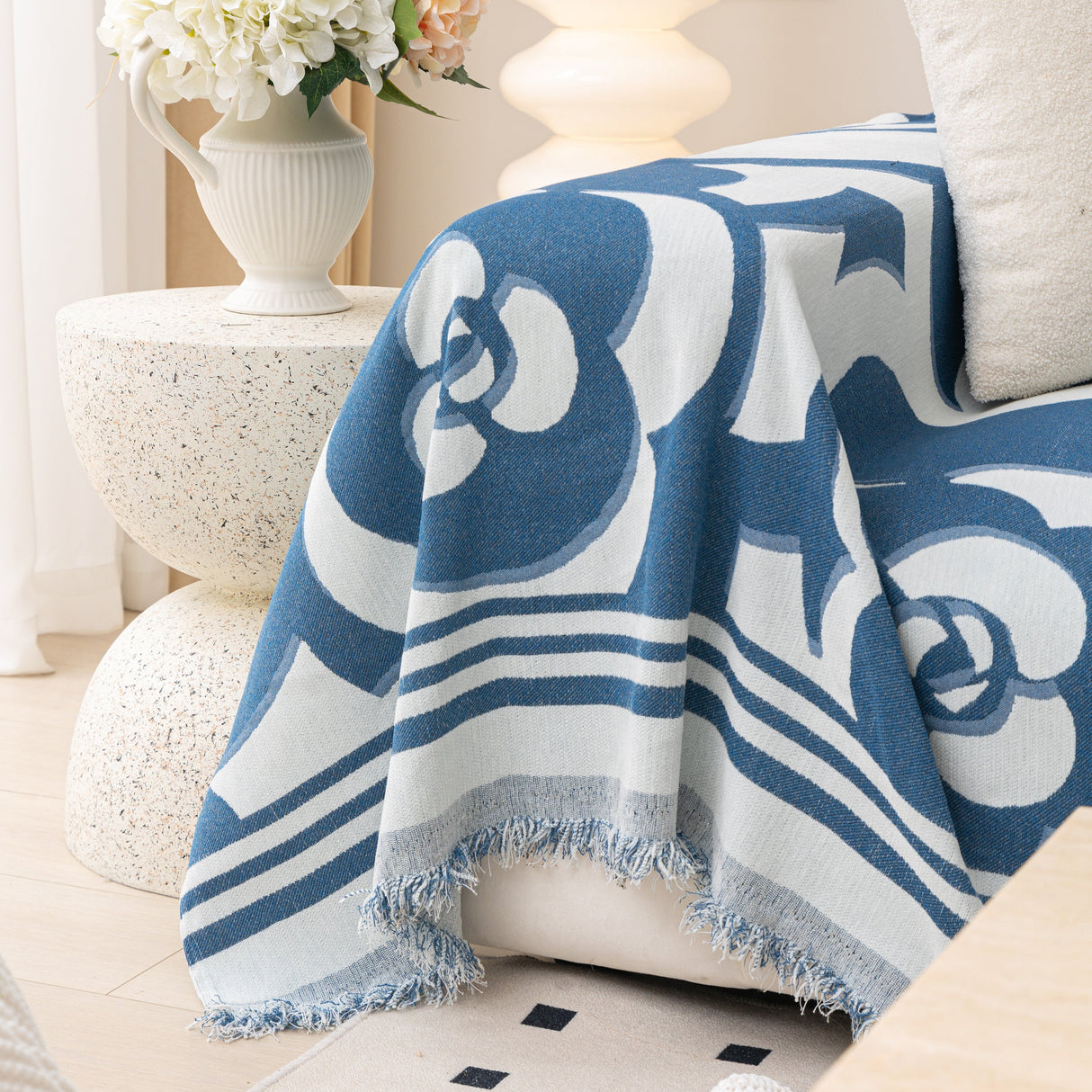 Chenille Sofa Cover Blanket, Couch Cover Blanket Throws for Couches Living Room Furniture Throw Covers