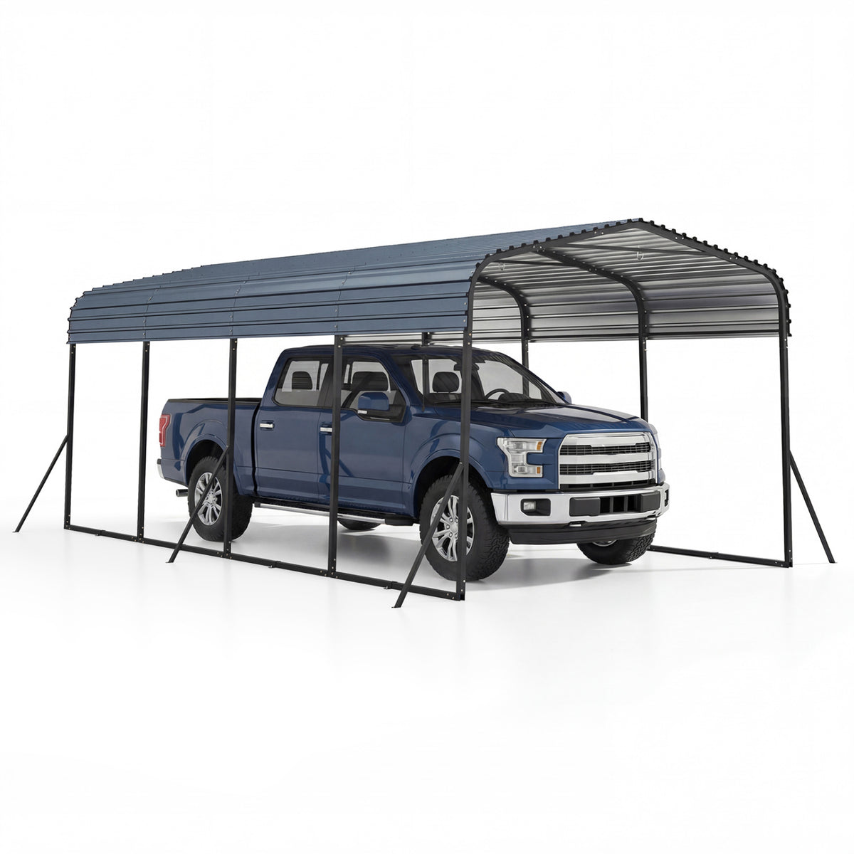 12 x 20 Feet Heavy-Duty Carport Outdoor Galvanized Steel Garage Car Shelter-Black
