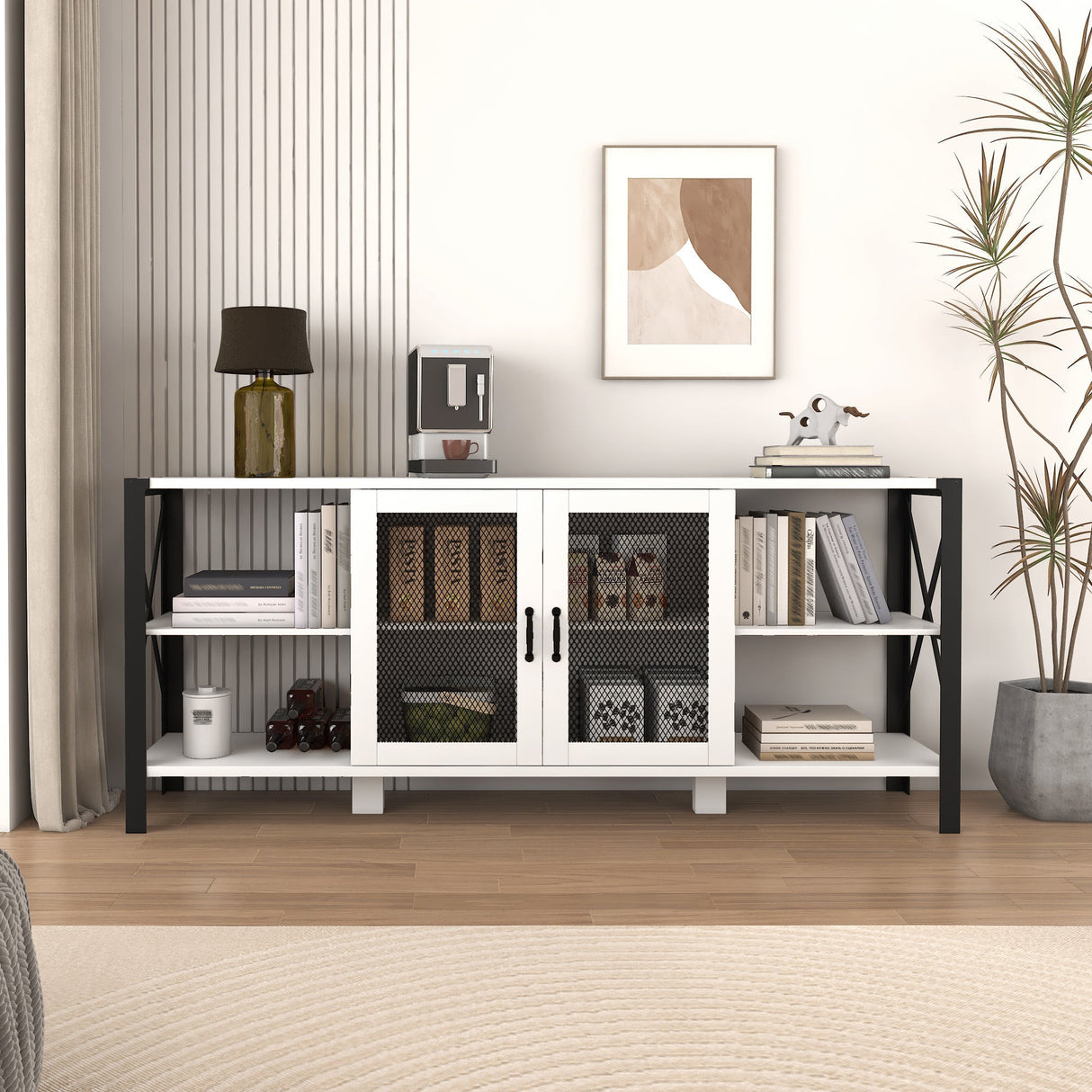 Industrial TV Stand for Living Room and Bedroom